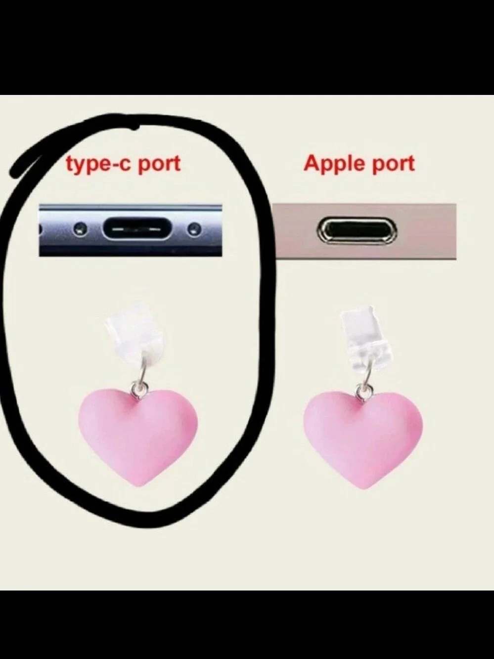 Pink Heart Phone Plug